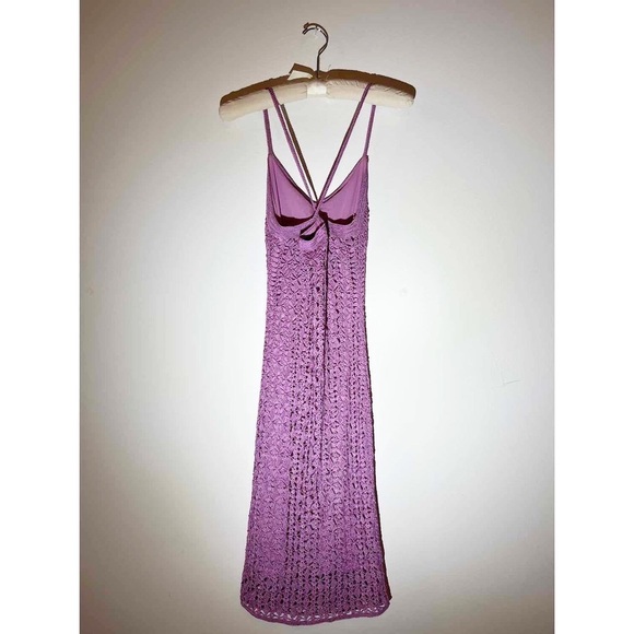 (S) Vintage 90s/Y2K Hand Crochet Midi Dress - Picture 2 of 4